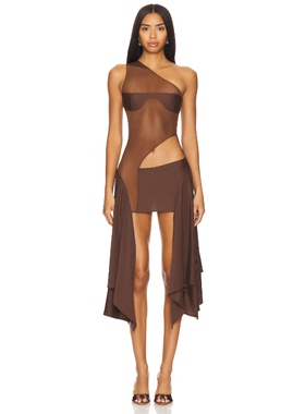 Sketch-Y x REVOLVE Tricot Mesh Dress 棕色REVOLVE小