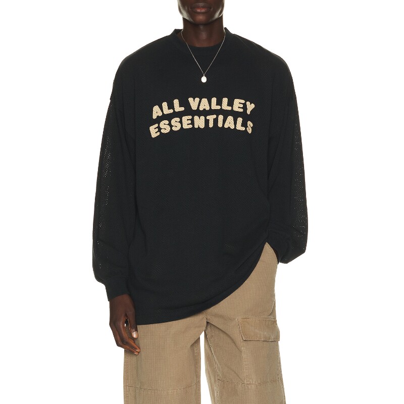 Fear of God ESSENTIALS黑色上衣休闲长袖T恤早秋新品REVOLVE