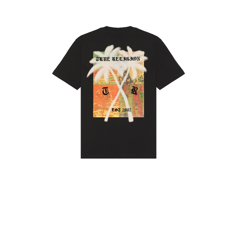 True Religion 真实信仰 PALM TREE T恤 黑色REVOLVE小众新款
