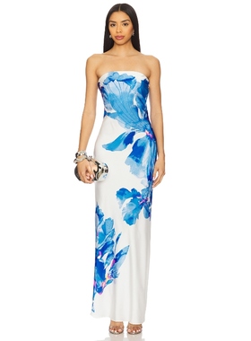 ROCOCO SAND 无带长裙 蓝色REVOLVE小众新款