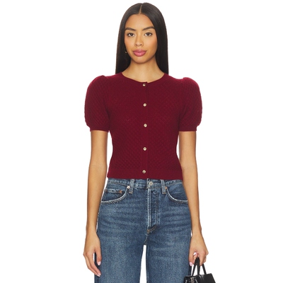 Alice + Olivia SABINE 毛衣 酒红色REVOLVE小众新款