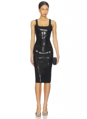 fleur du mal Knit Bodycon Midi 黑色revolve小众新款