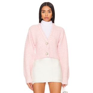 粉色保暖外套上衣REVOLVE小众新款 针织开衫 MAJORELLE Olivia同款