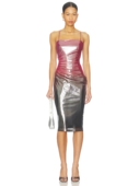 Pink mal Shine fleur revolve小众新款 Ombre Dress Metallic
