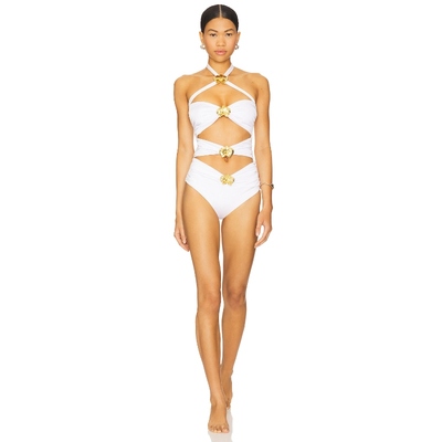 CIN CIN DIAMOND ORCHID 一件式泳衣 白色 y2k辣妹风REVOLVE小众