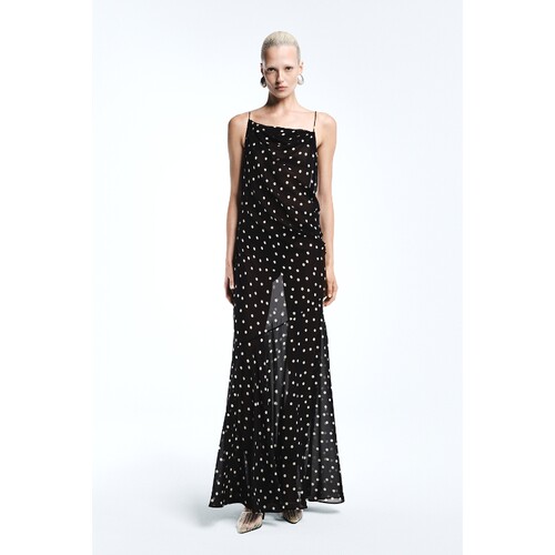 REVOLVE LOS ANGELES黑色连衣裙波点优雅风夏季新品长裙REVOLVE
