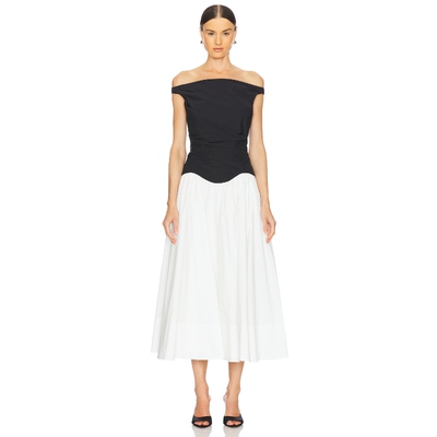 SIMKHAI CERSEI 露肩中长连衣裙女 黑色、白色REVOLVE小众新款