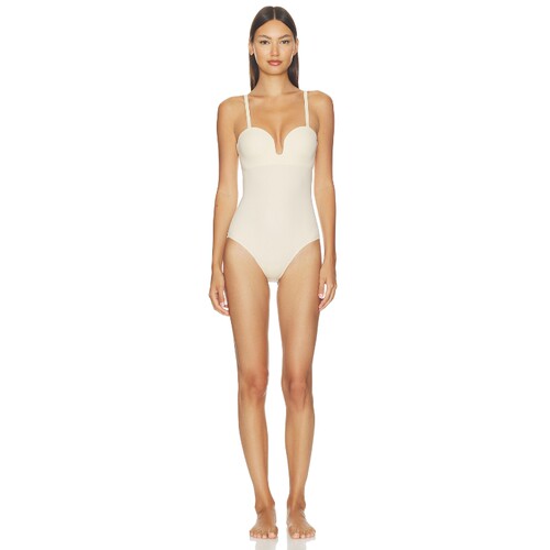 SPANX米白色连体裤细肩带深U领辣妹风秋冬新品修身无袖REVOLVE
