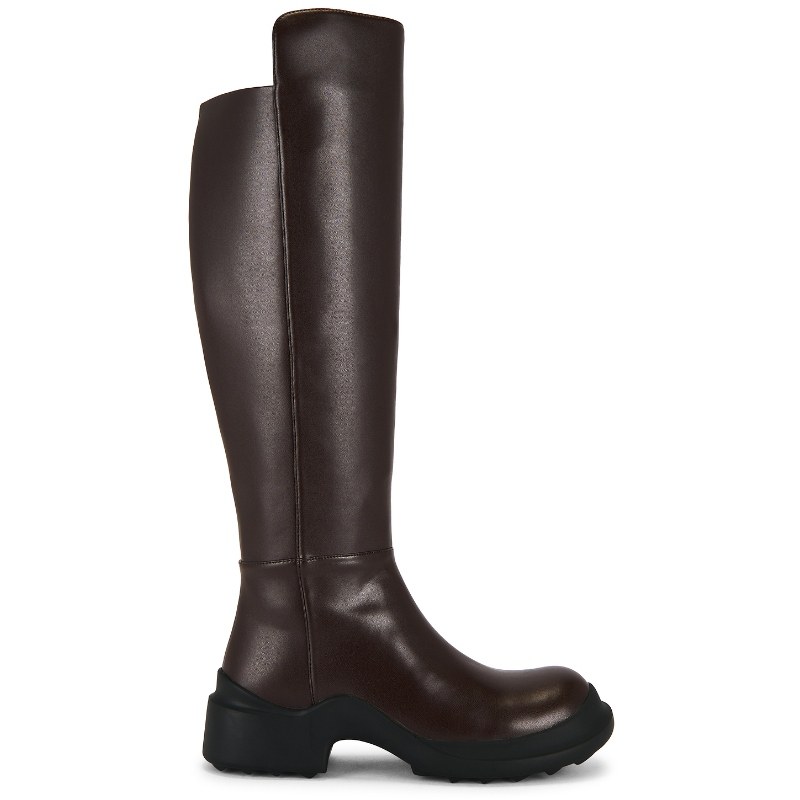 Jeffrey Campbell EXCURSION 皮质长靴深棕老钱风厚底靴REVOLVE