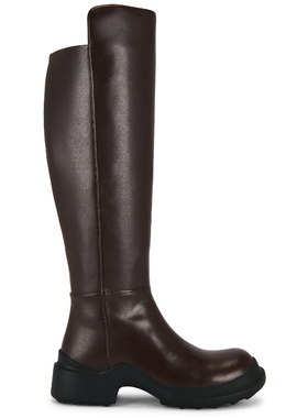 Jeffrey Campbell EXCURSION 皮质长靴深棕老钱风厚底靴REVOLVE