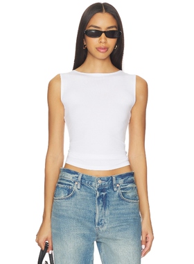 EB Denim SOUTH BEVERLY TANK 上装 白色 y2k辣妹风REVOLVE小众新