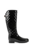 revolve小众新款 Hunter 黑色 QUILT 雨靴 REFINED GLOSS