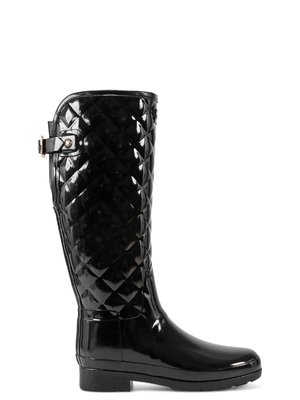 Hunter REFINED GLOSS QUILT 雨靴 revolve小众新款 黑色