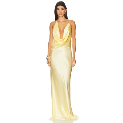 [冬季新品]Natalie Rolt GABI 长裙 柠檬色REVOLVE小众