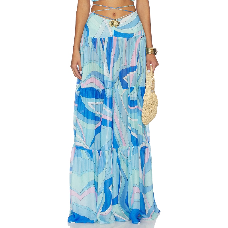 CIN CIN SONG LOBSTER 长款半身裙 蓝色REVOLVE小众新款