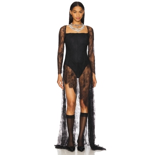 CORSET ASYMMETRICAL LACE 裙子 Kim 黑色REVOLVE小众新款 Shui