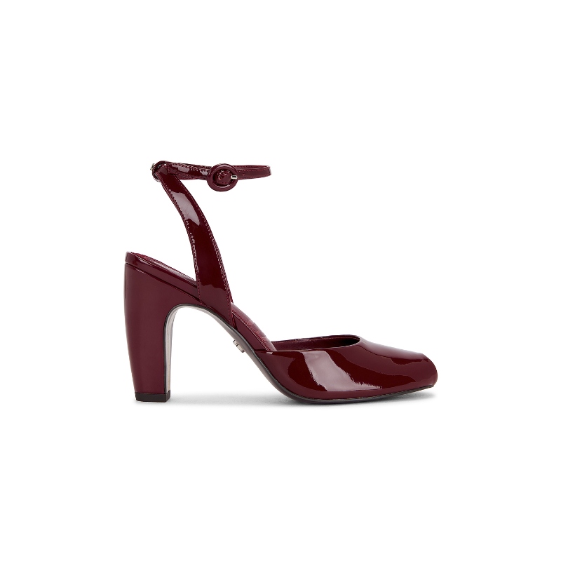 Sam Edelman 酒红色凉鞋女款圆头漆皮高跟鞋REVOLVE小众新款