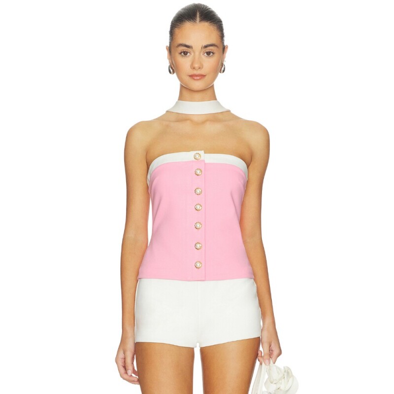 [早秋新品]Lovers and Friends粉色背心挂脖甜美上装REVOLVE
