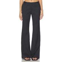 Courtney Zheng Chalkstripe Wool Pants Navy,Grey 美式休闲风RE