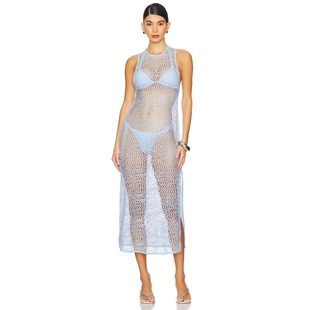 Vix Swimwear TWIST 长款罩衫 Baby Blue y2k辣妹风REVOLVE小众新