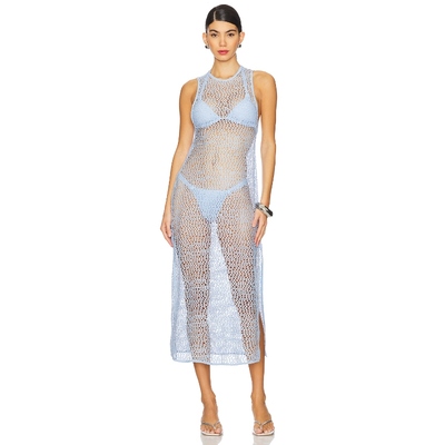 Vix Swimwear TWIST 长款罩衫 Baby Blue y2k辣妹风REVOLVE小众新