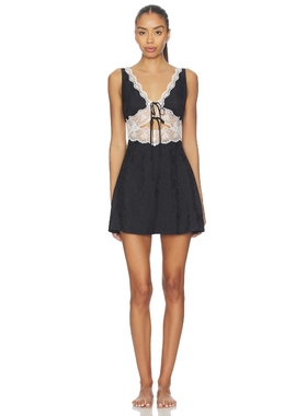 For Love & Lemons 爱柠檬 BLUEBIRD 裙子 黑色REVOLVE小众新款