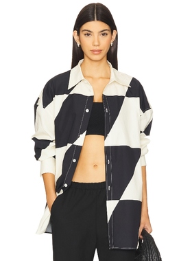 [冬季新品] PRIVATE POLICY 系扣衬衫黑色白色REVOLVE小众新款