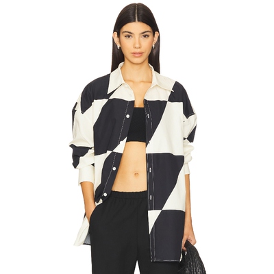 [冬季新品] PRIVATE POLICY 系扣衬衫黑色白色REVOLVE小众新款