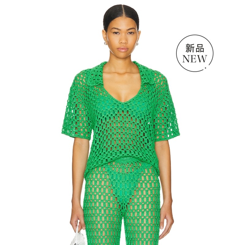 MORE TO COME RUE 上装 绿色 y2k辣妹风REVOLVE小众新款