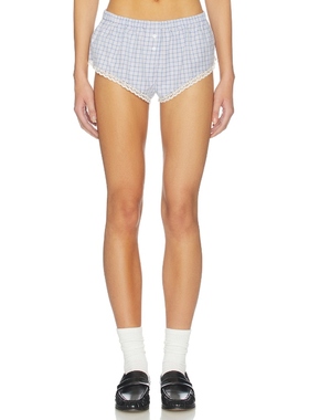 Cou Cou Intimates 平角短裤 蓝色 运动复古风REVOLVE小众新款