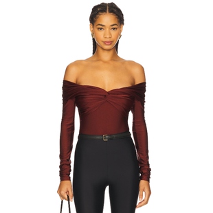 [冬季新品]The Andamane KENDALL 紧身服 酒红色REVOLVE小众