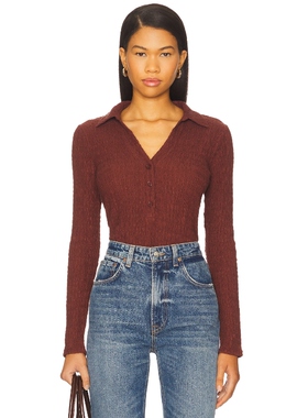 [春季新品]Sanctuary 上装长袖上衣砖红色y2k辣妹REVOLVE春季