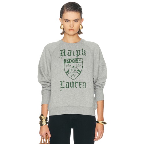 Polo Ralph Lauren灰色卫衣字母徽章印花通勤风秋冬新品REVOLVE