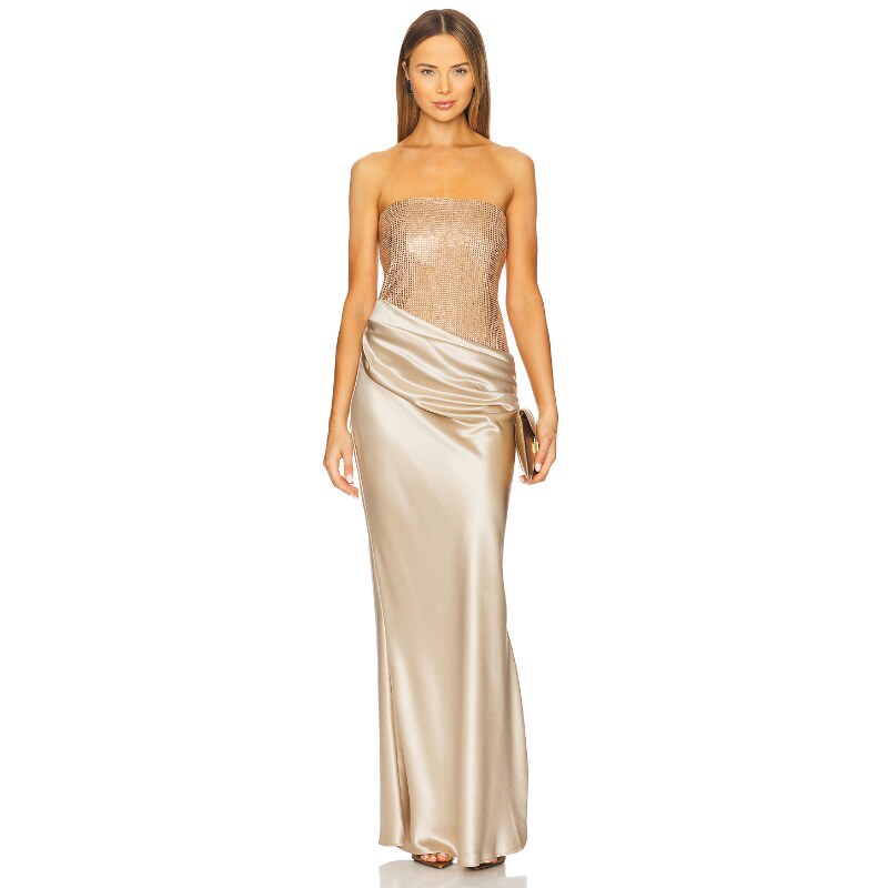 retrofete ALEXANDRA 裙子 金属金色 性感礼服 REVOLVE小众新款