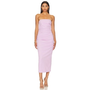 小众新款 垂褶中长连衣裙revolve时尚 CALANDRA MISHA