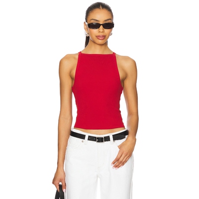 [春节穿搭]Free People红色罗纹针织吊带短款无袖背心 REVOLVE