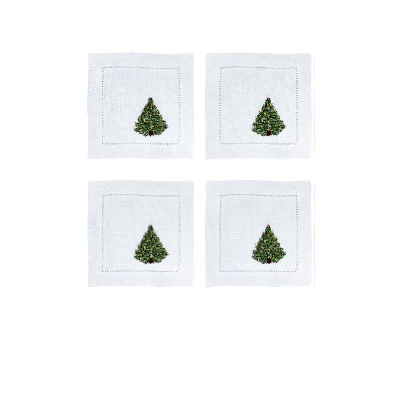 Chefanie Christmas Tree Cocktail Napkins Set Of 4revolve时尚