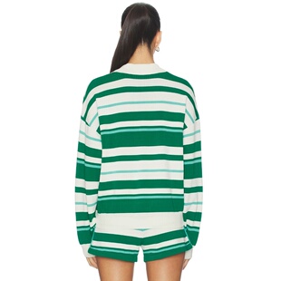 P.E Nation Retreat Stripe Collar Knit Pullover revolve小众新
