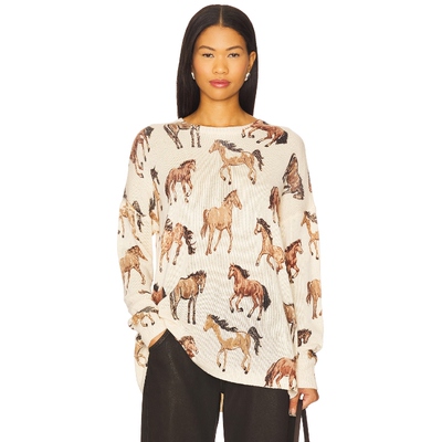 [春季新品]Show Me Your Mumu马匹印花针织衫宽松长袖REVOLVE保暖