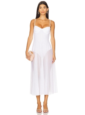 Norma Kamali Underwire Dress With Bodysuit 白色REVOLVE小众新