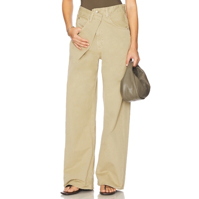 [春季新品]AGOLDE VANA 阔腿牛仔长裤 棕黄色 腰身设计感REVOLVE