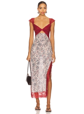 【海外直邮】Free People SUDDENLY FINE 长款吊带裙 Nude,Red R