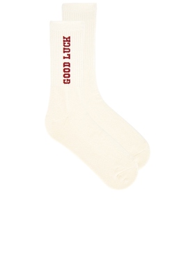 Darlin GOOD LUCK 短袜 白色REVOLVE小众新款