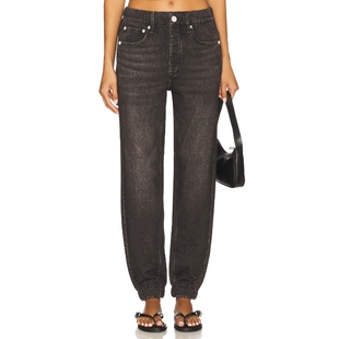 Rag & Bone MIRAMAR TERRY 慢跑裤 黑色 美式复古风REVOLVE小众新