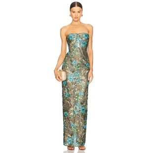 and 青色REVOLVE小众新款 Banco 长裙 DAHLIA Bronx