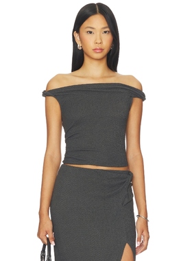 ASTR the Label LINDY 露肩上衣 深灰色REVOLVE小众新款