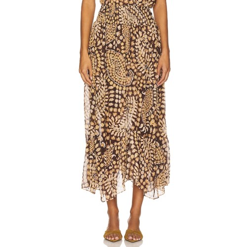 MISA Los Angeles AGYNESS 半身裙 棕色REVOLVE小众新款