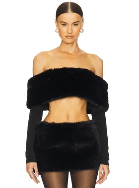 LOBA SASHA CROP 上装 黑色 y2k辣妹风REVOLVE小众新款