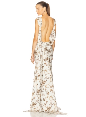 SAU LEE CALLIE 长裙 米色REVOLVE小众新款