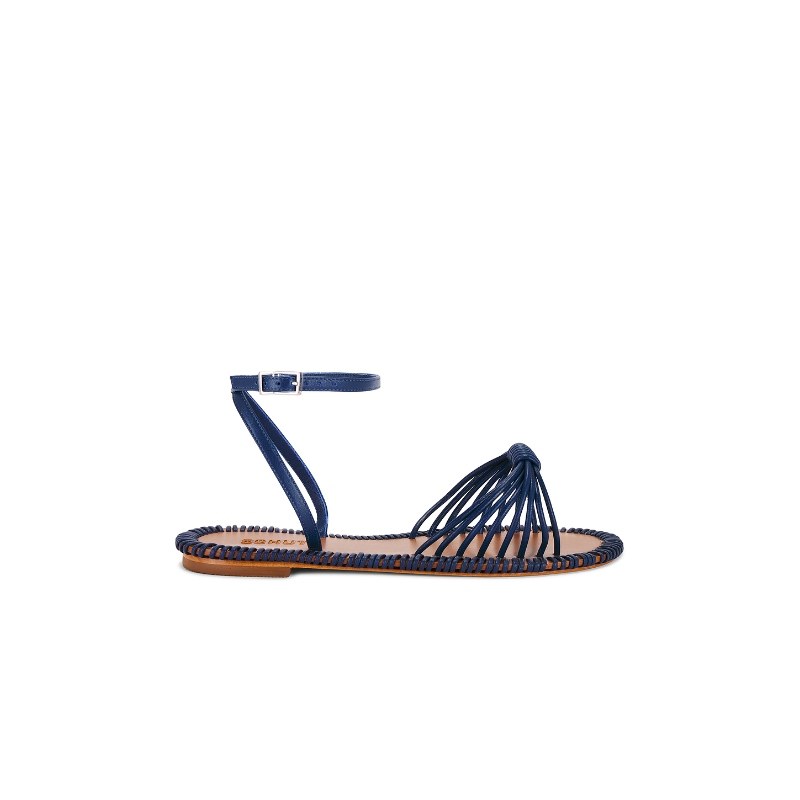 Schutz 编织凉鞋藏青色细带平底沙滩鞋REVOLVE小众女鞋,女鞋,时装凉鞋,淘宝优惠券,粉丝福利购,淘宝优惠卷